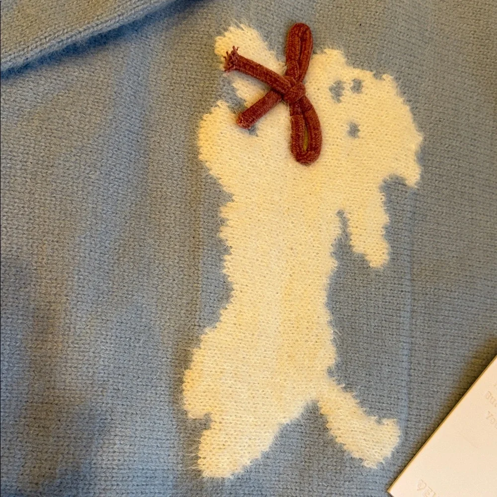 Aelfric Eden Blue Sweater with White Dog Design - Picture 2 of 11
